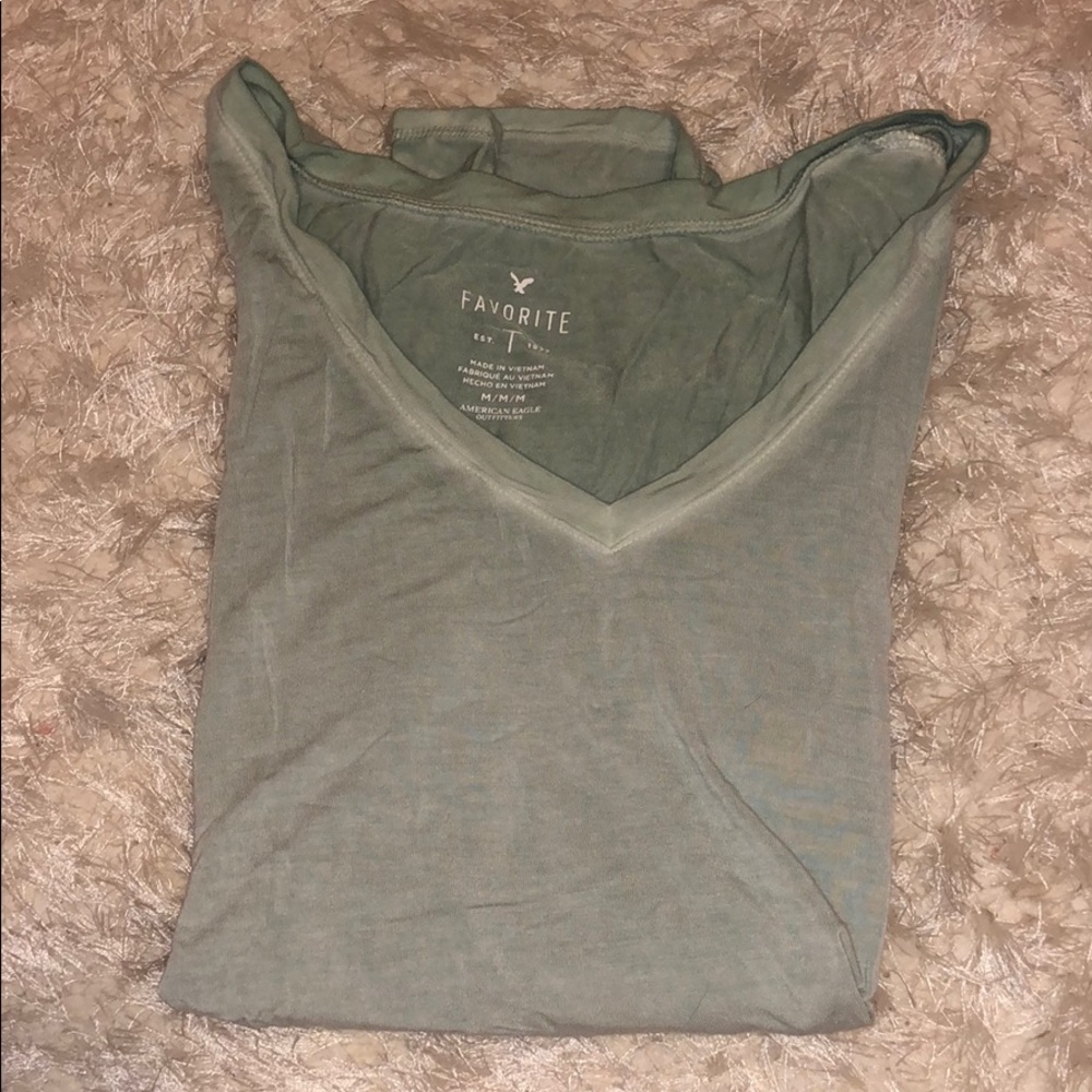american eagle green tie dye v neck